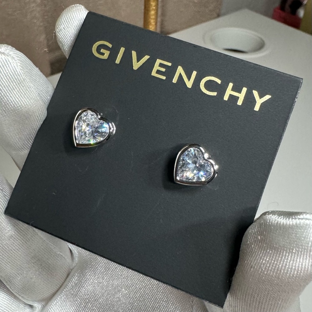 Givenchy Crystal Heart Earrings - Picture 3 of 6